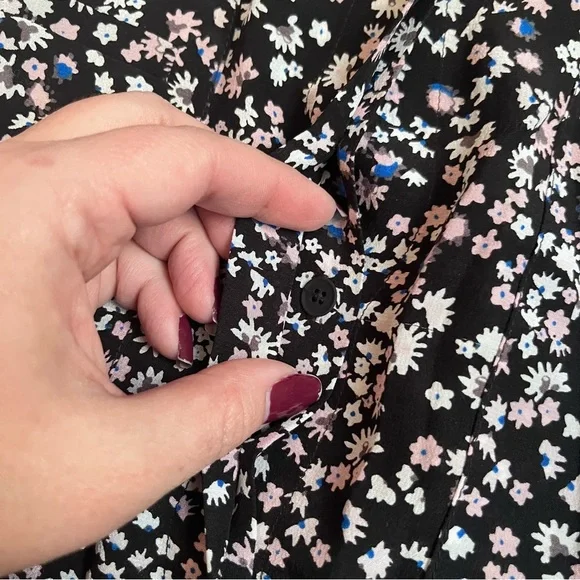 Rebecca Taylor floral silk drawstring waist mini dress - Picture 4 of 9